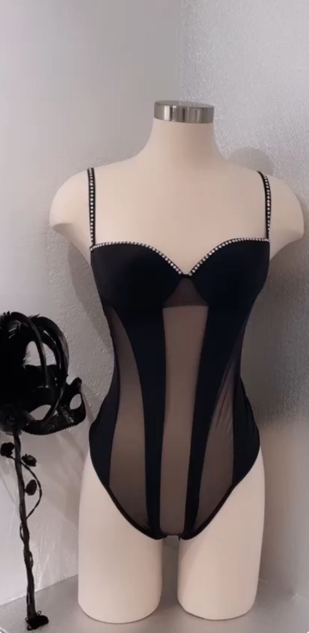 Bodysuit with Swarovski Elements